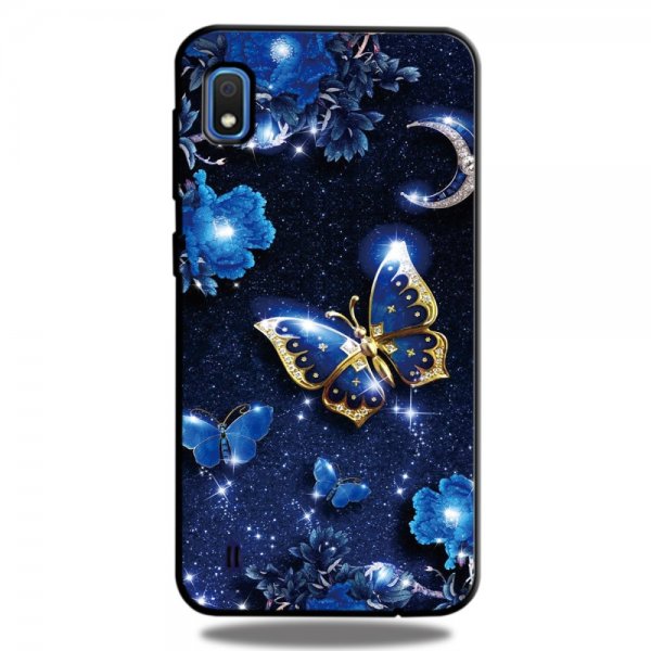 Samsung Galaxy A10 Cover Motiv Blåa Fjärilar