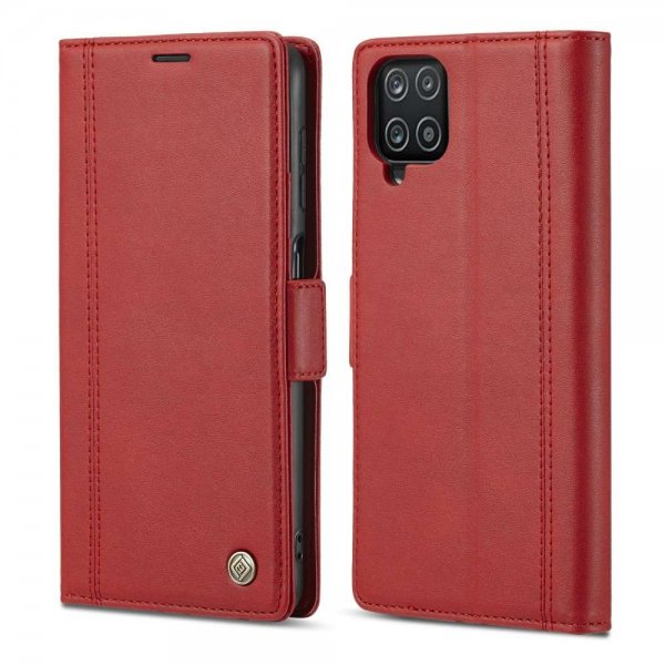 Samsung Galaxy A12 Etui med Kortholder Stativfunktion Rød