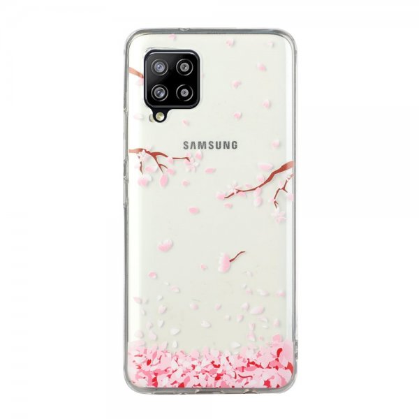 Samsung Galaxy A12 Cover Motiv Fallande Blomster
