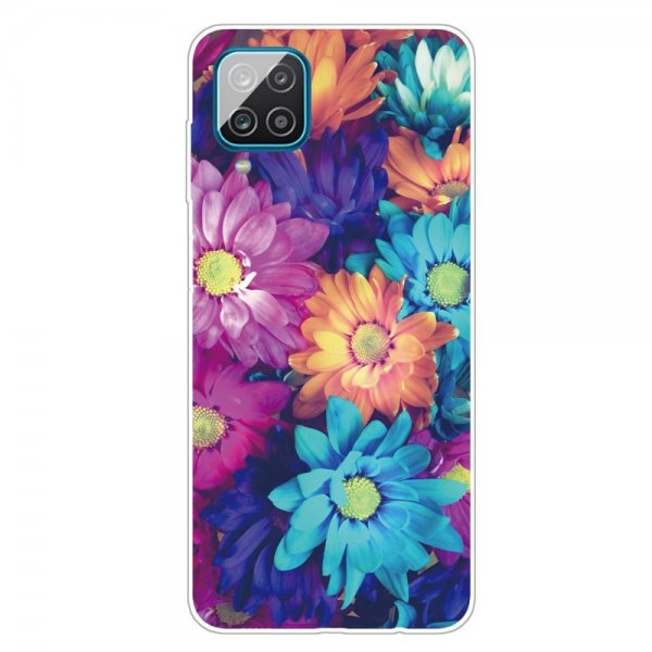 Samsung Galaxy A12 Cover Motiv Farverig Blomma