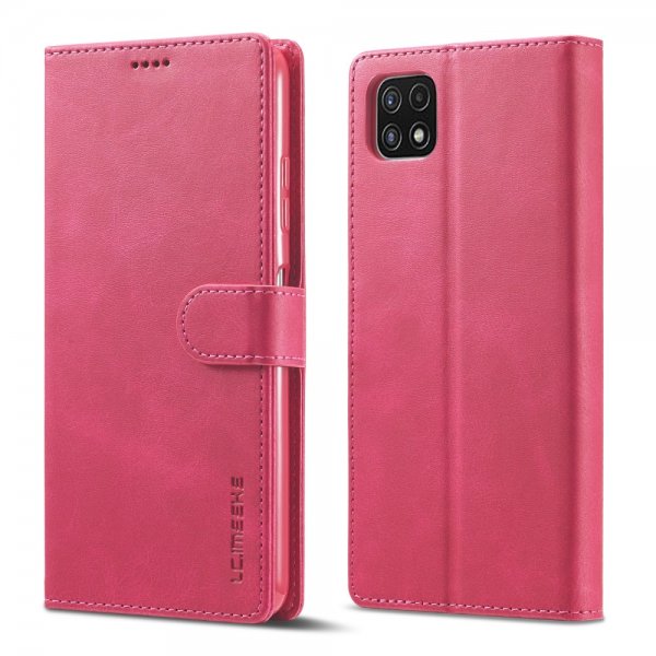 Samsung Galaxy A22 5G Etui med Kortholder Stativfunktion Rød