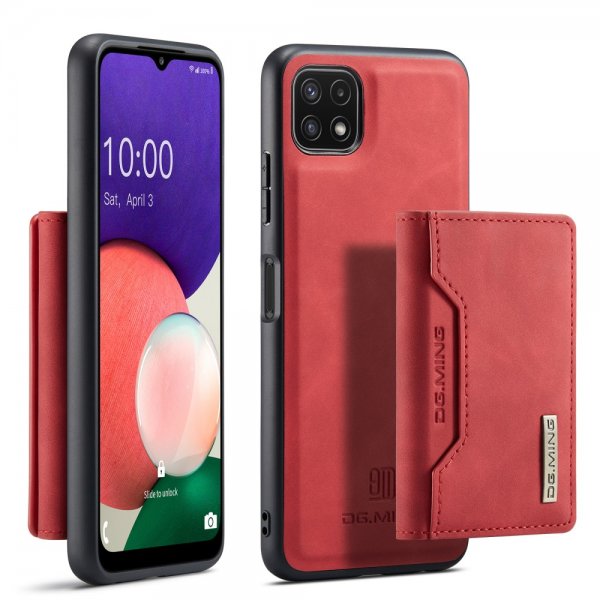 Samsung Galaxy A22 5G Cover M2 Series Aftageligt Kortholder Rød