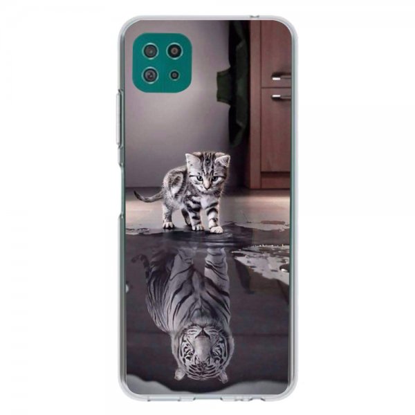Samsung Galaxy A22 5G Cover Motiv Kat Og Tiger