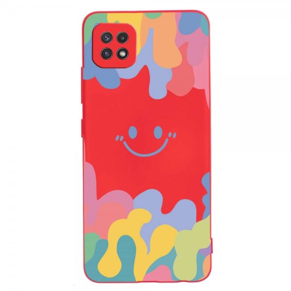 Samsung Galaxy A22 5G Cover Smiley Rød