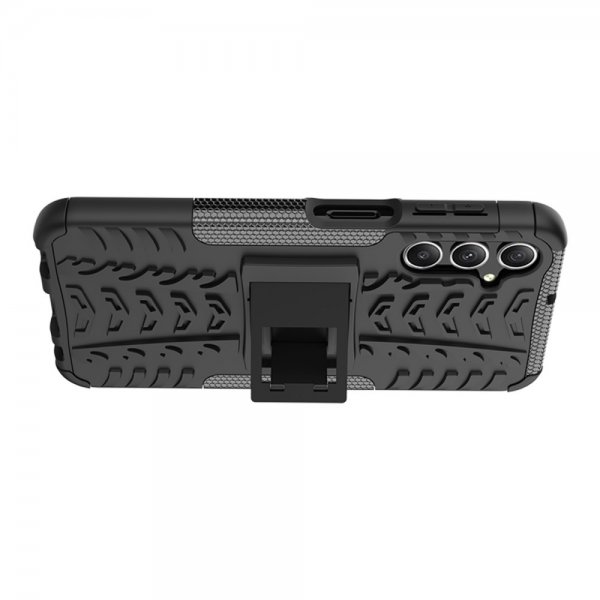 Samsung Galaxy A24 Cover Dækmønster Stativfunktion Sort