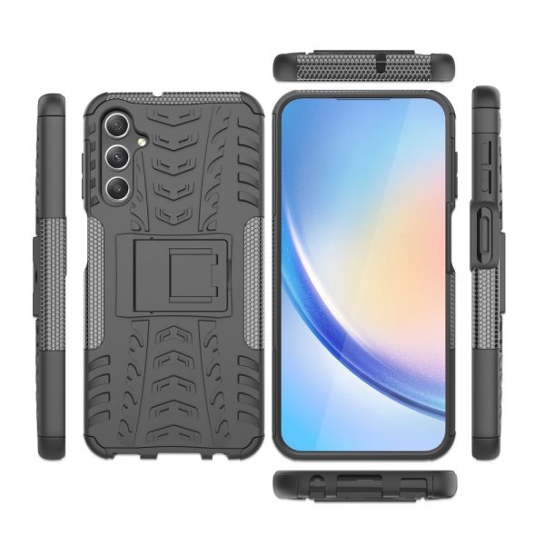 Samsung Galaxy A24 Cover Dækmønster Stativfunktion Sort