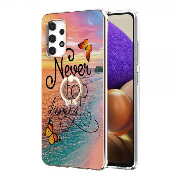 Samsung Galaxy A32 5G Cover Ring Marmormønster Never Stop Dreaming