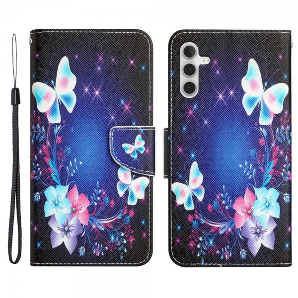 Samsung Galaxy A34 5G Etui Motiv Sommerfugle och Blommor