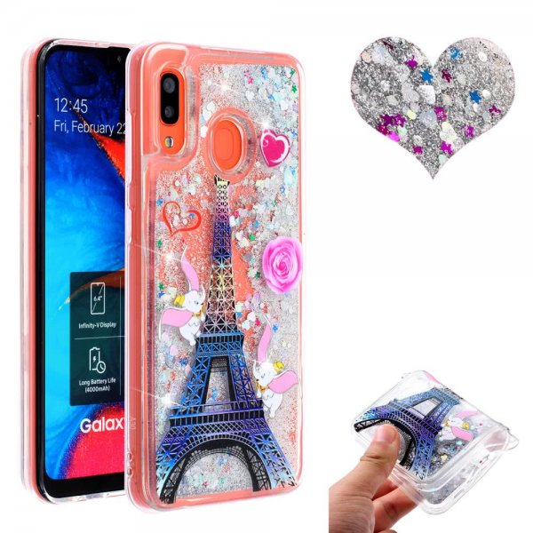 Samsung Galaxy A40 Cover Glitter Motiv Eiffeltornet
