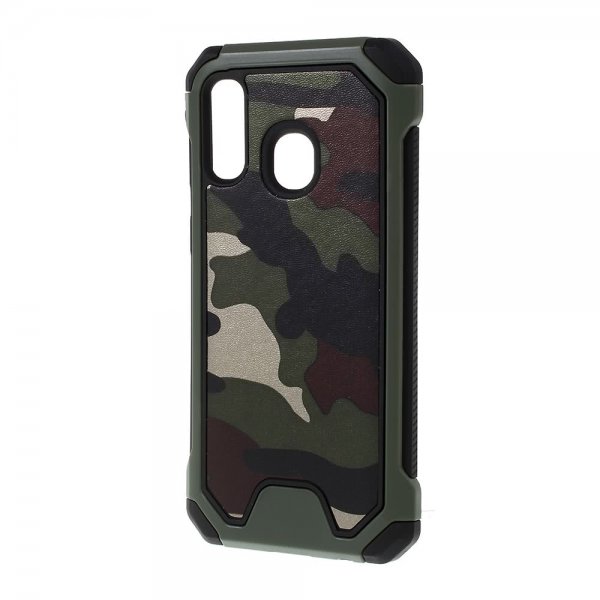 Samsung Galaxy A40 Cover Camouflage Grøn