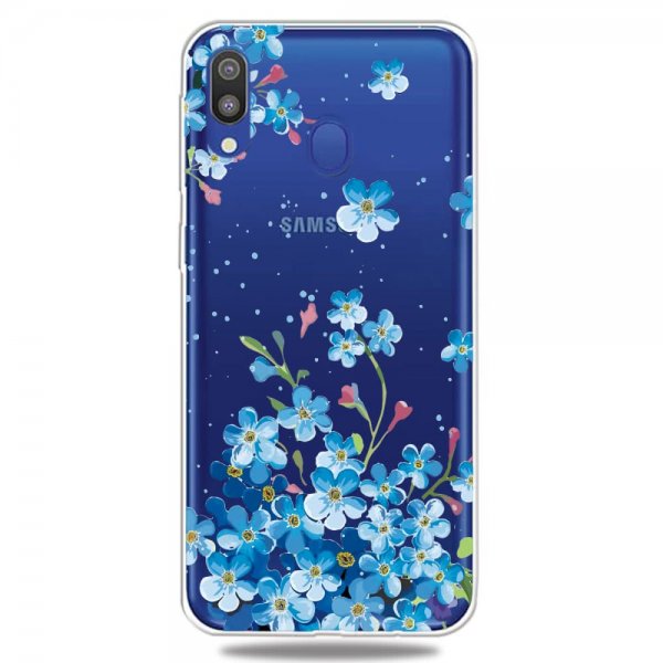 Samsung Galaxy A40 Cover Motiv Blåa Blommor