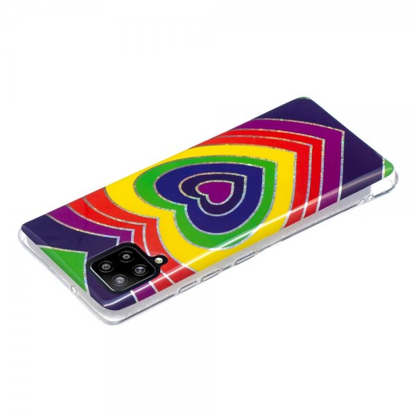 Samsung Galaxy A42 5G Cover Motiv Farverig Hjertemønster