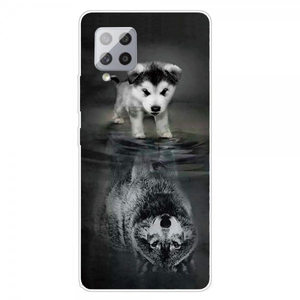 Samsung Galaxy A42 5G Cover Motiv Hund och Varg