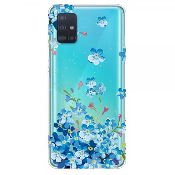 Samsung Galaxy A51 Cover Motiv Blåa Blommor