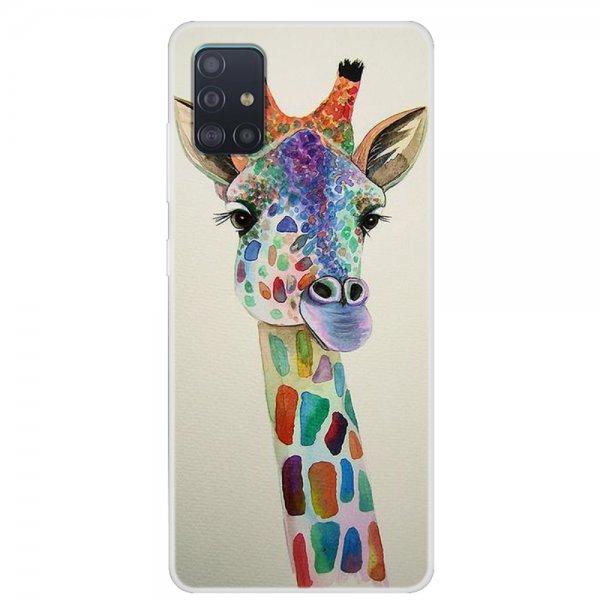 Samsung Galaxy A51 Cover Motiv Färgglad Giraff