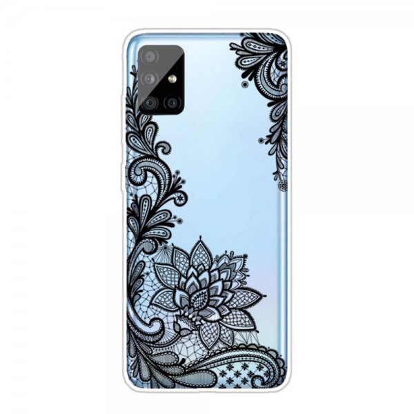 Samsung Galaxy A51 Cover Motiv Sort LaceMønster