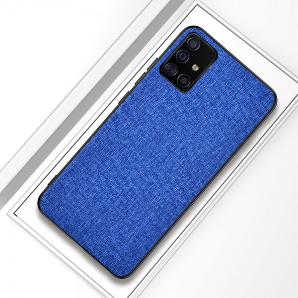 Samsung Galaxy A51 Cover Stoftextur Mørkeblå