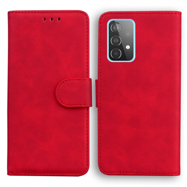 Samsung Galaxy A52/A52s 5G Etui Lædertekstur Rød