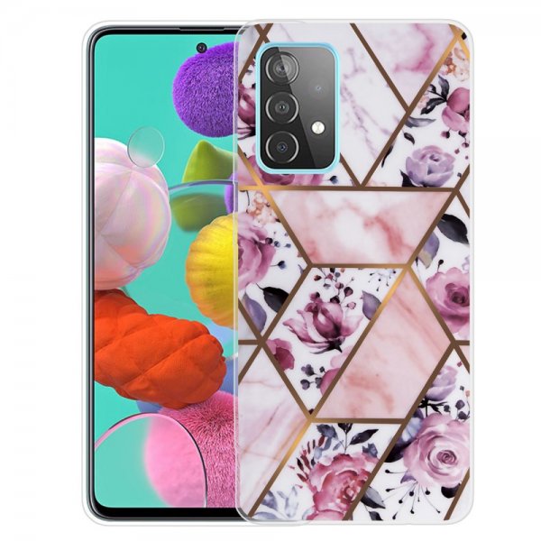 Samsung Galaxy A52/A52s 5G Cover Marmormønster Blomster