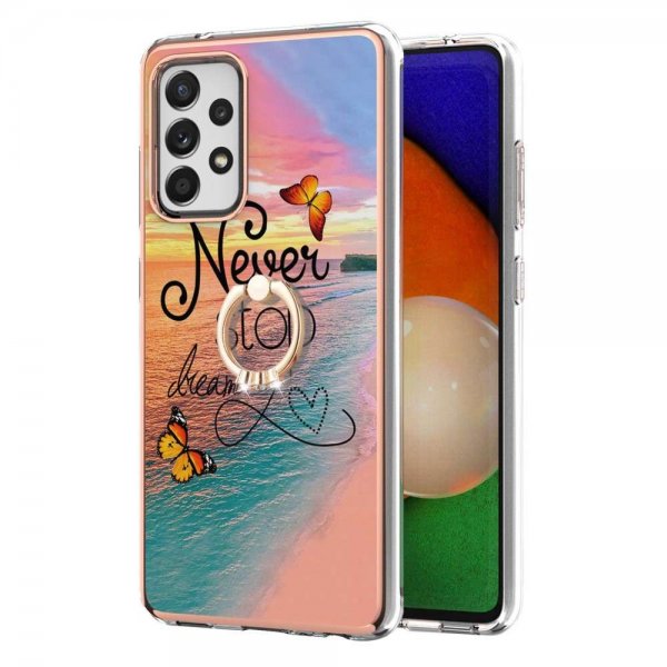 Samsung Galaxy A52/A52s 5G Cover Ring Marmormønster Never Stop Dreaming
