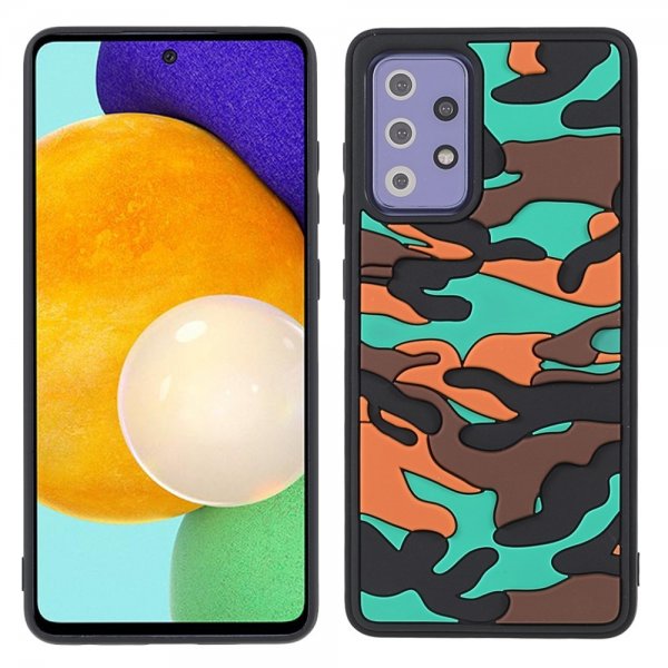 Samsung Galaxy A52/A52s 5G Cover 3D Camouflage Orange