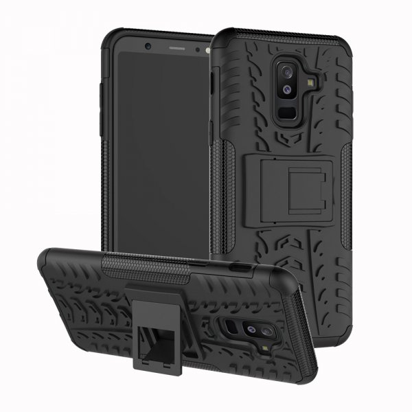 Samsung Galaxy A6 Plus 2018 Cover Armor DäckMønster Sort
