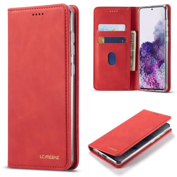 Samsung Galaxy A71 Etui med Kortholder Flip Rød