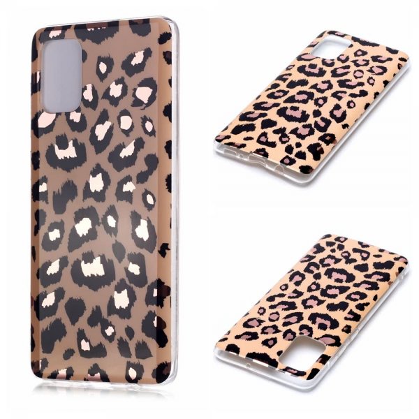 Samsung Galaxy A71 Cover Marmor Leopardmønster