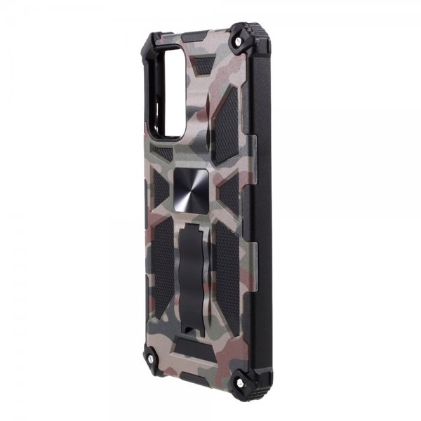 Samsung Galaxy A72 Cover med Magnet Stativfunktion Camouflage Grøn