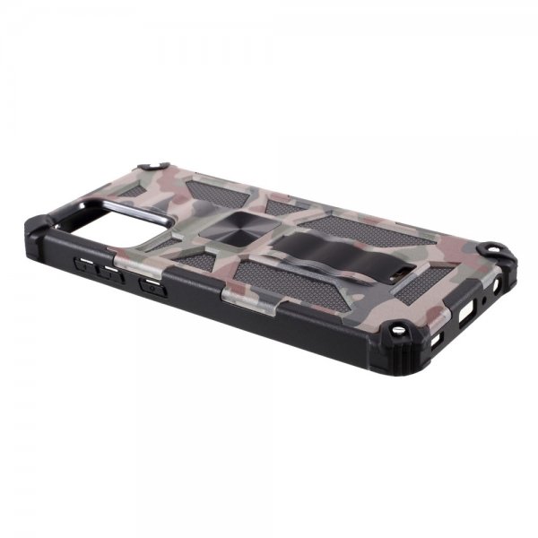 Samsung Galaxy A72 Cover med Magnet Stativfunktion Camouflage Grøn