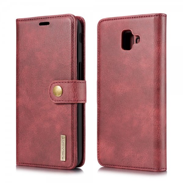 Samsung Galaxy J6 Plus Plånboksetui Löstagbart Cover Rød
