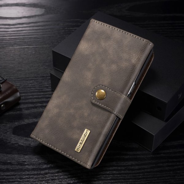 Samsung Galaxy Note 8 Mobilplånbok Kortholder til 12 kort Löstagbart Cover Mørkebrun
