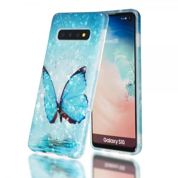 Samsung Galaxy S10 Cover Motiv Blå Fjäril