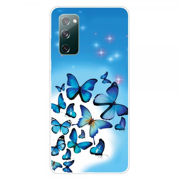 Samsung Galaxy S20 FE Cover Motiv Blåa Fjärilar