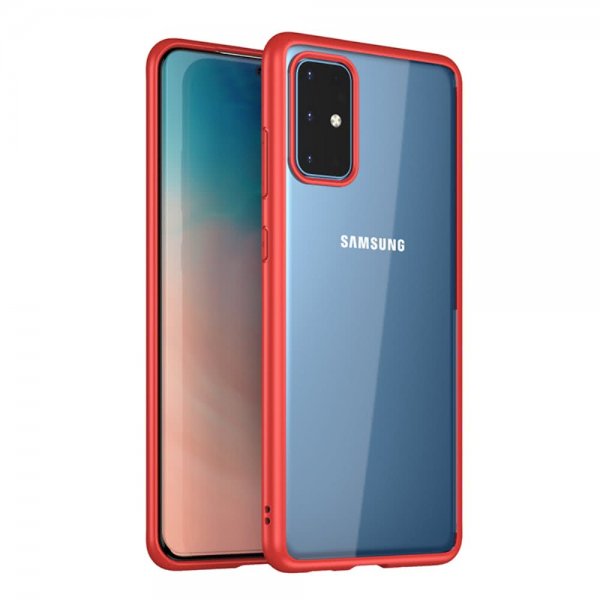 Samsung Galaxy S20 Plus Cover Transparent Bagside Rød