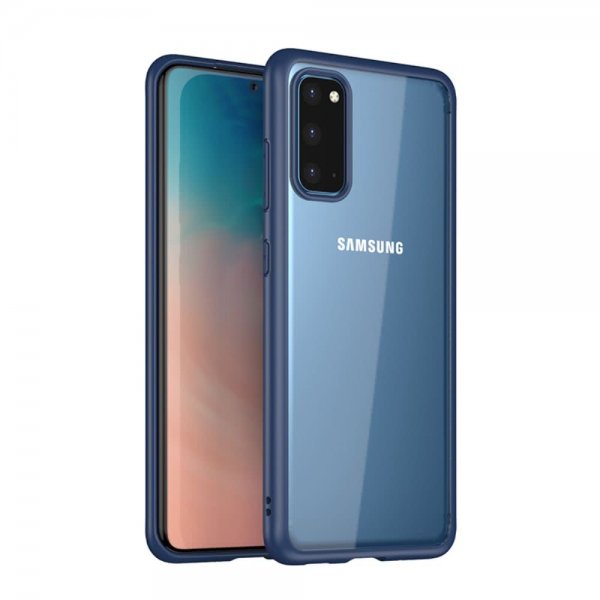 Samsung Galaxy S20 Cover Transparent Bagside Blå