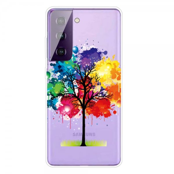 Samsung Galaxy S21 FE Cover Motiv Farverig Træ