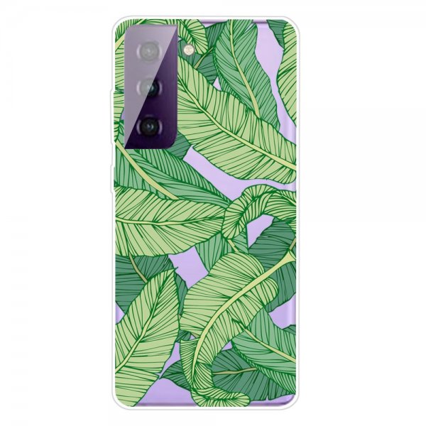 Samsung Galaxy S21 FE Cover Motiv Grøn Blad