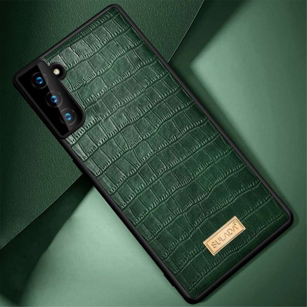 Samsung Galaxy S21 Cover Krokodillemønster Grøn