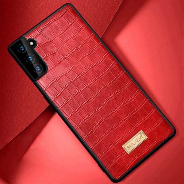 Samsung Galaxy S21 Cover Krokodillemønster Rød