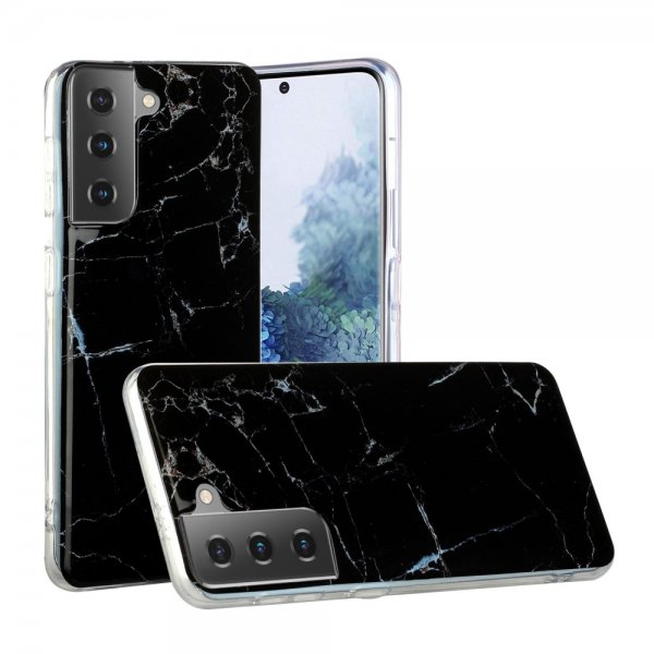 Samsung Galaxy S21 Plus Cover Marmor Sort