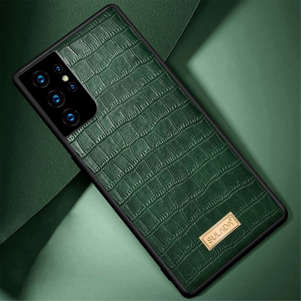 Samsung Galaxy S21 Ultra Cover Krokodillemønster Grøn