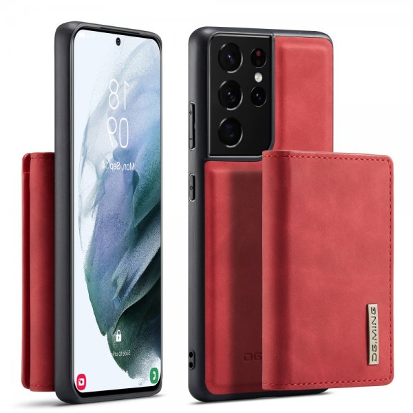 Samsung Galaxy S21 Ultra Cover M1 Series Aftageligt Kortholder Rød