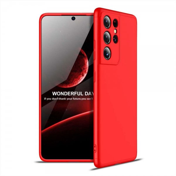Samsung Galaxy S21 Ultra Cover Tredelt Rød