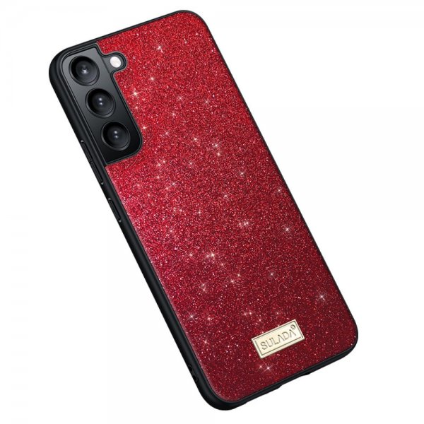 Samsung Galaxy S22 Plus Cover Glitter Rød