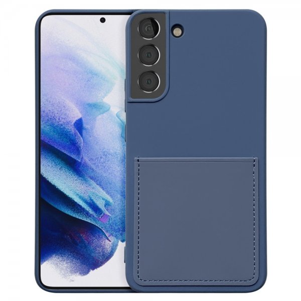 Samsung Galaxy S22 Plus Cover Silikone Kortholder Blå