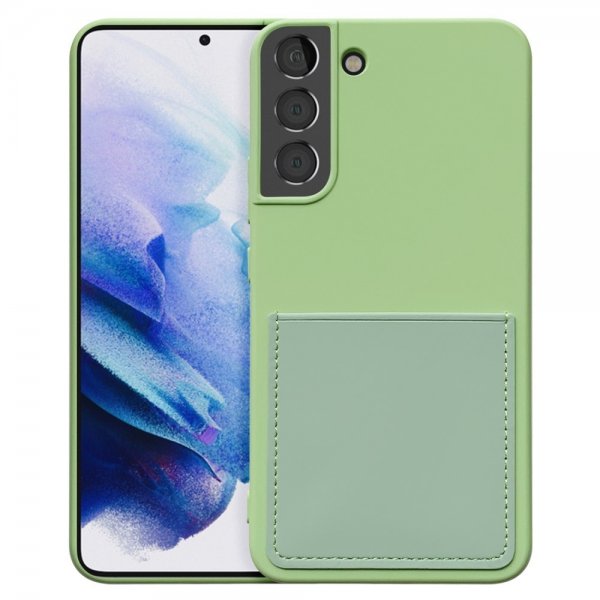 Samsung Galaxy S22 Plus Cover Silikone Kortholder Mørkegrønn