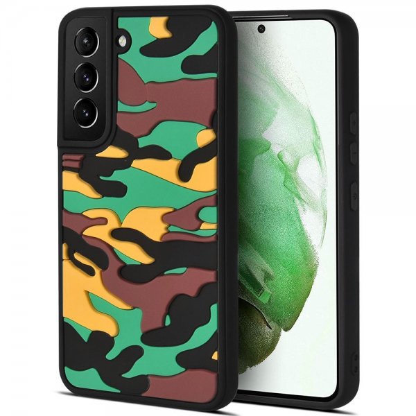 Samsung Galaxy S22 Cover 3D Camouflage Grøn
