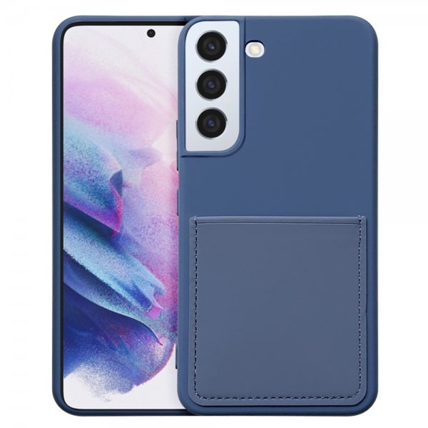 Samsung Galaxy S22 Cover Silikone Kortholder Blå