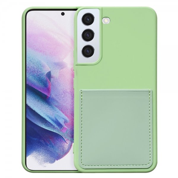 Samsung Galaxy S22 Cover Silikone Kortholder Mørkegrønn